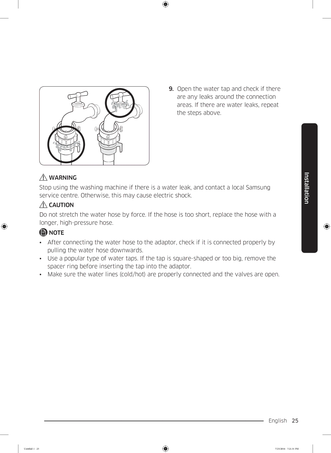 Samsung WD17J7825KP/SV manual English 25  